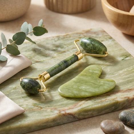 Rodillo de jade facial y corporal